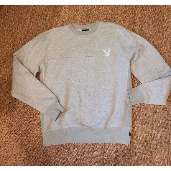 PLAYBOY Gray Crewneck Sweater Size S - Picture 3 of 5